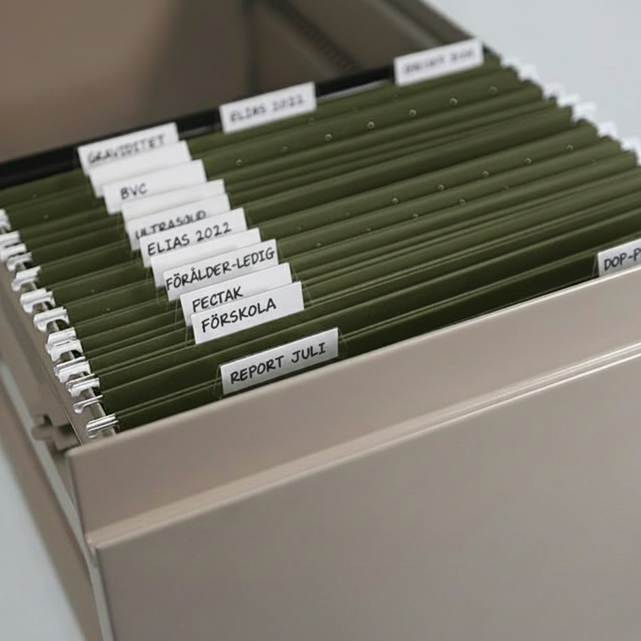 Hängmappar med personliga etiketter – 12 pack